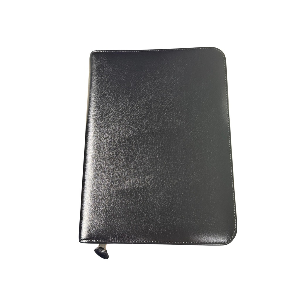 Day-Timer Black Zippered Portfolio Organizer Business Planner‎ Cover ID Window